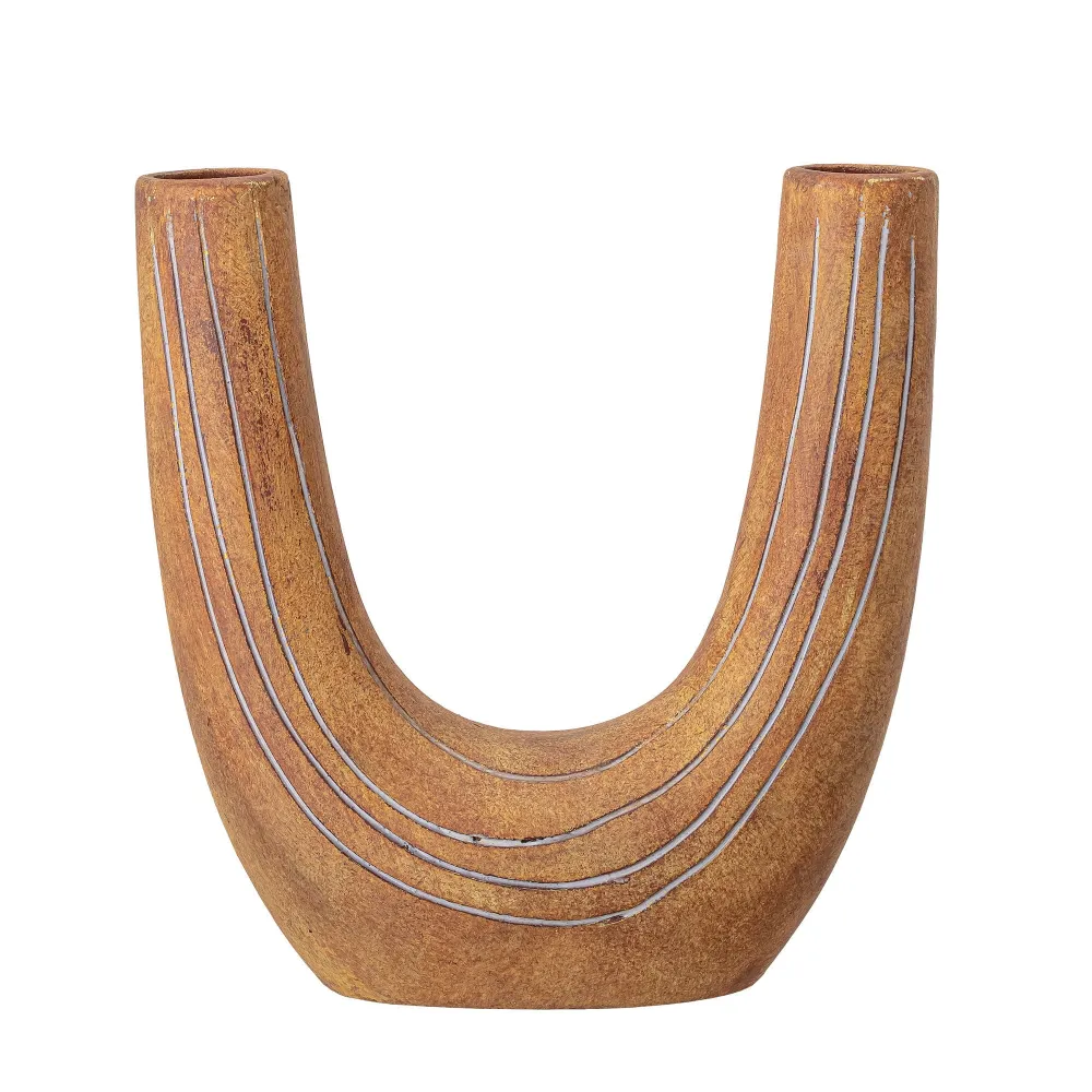 Bloomingville Balduin Deco Vaas, Marrón, Terracota con Sensor de Movimiento