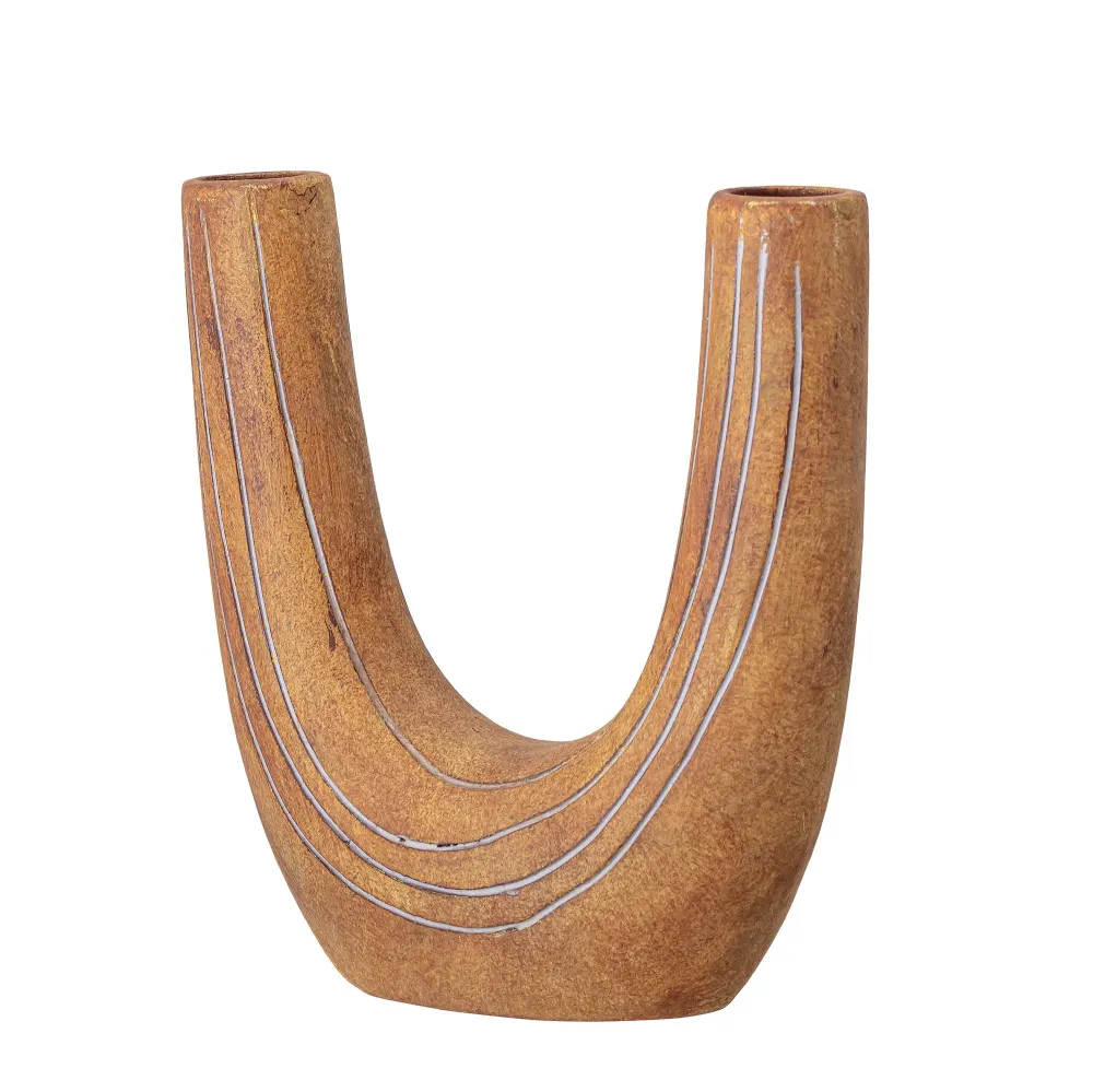 Bloomingville Balduin Deco Vaas, Marrón, Terracota con Sensor de Movimiento