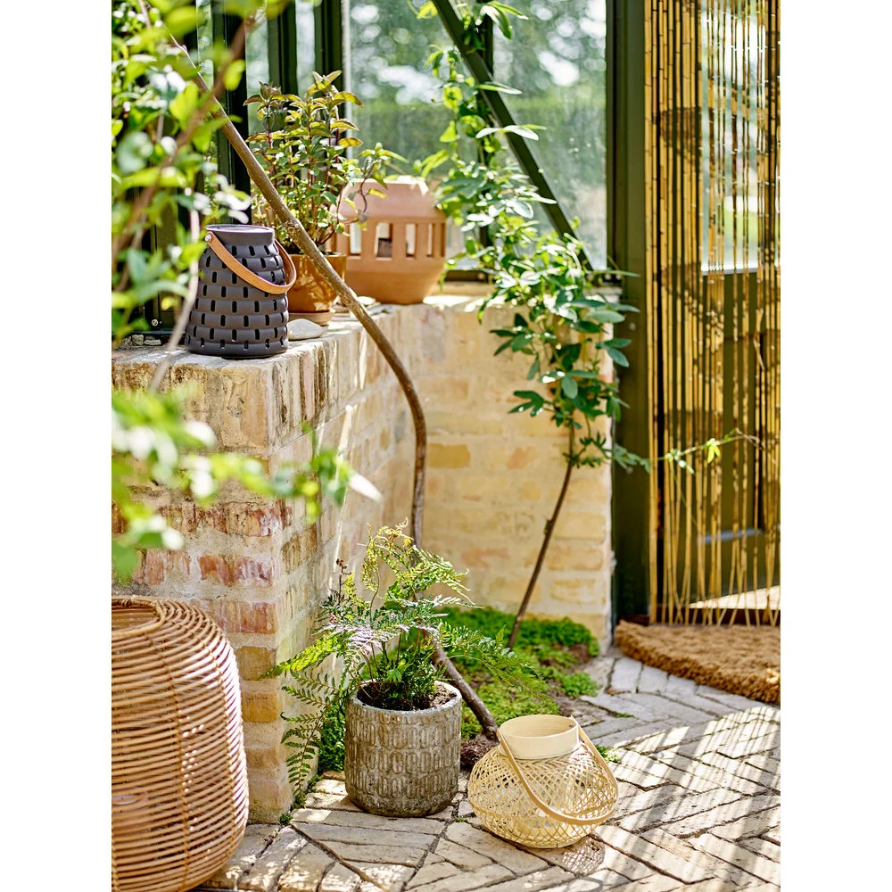 Bloomingville Betas Deco Flower Pot, gris, cemento Fácil Montaje