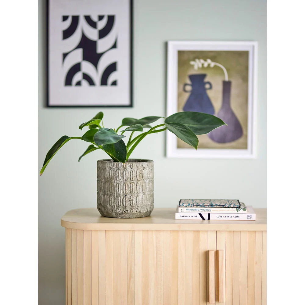 Bloomingville Betas Deco Flower Pot, gris, cemento Fácil Montaje