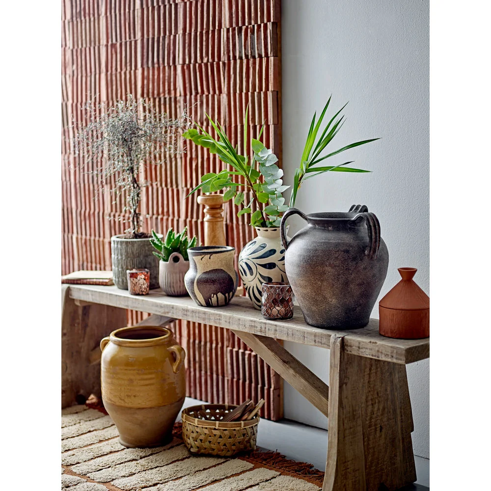 Bloomingville Betas Deco Flower Pot, gris, cemento Fácil Montaje