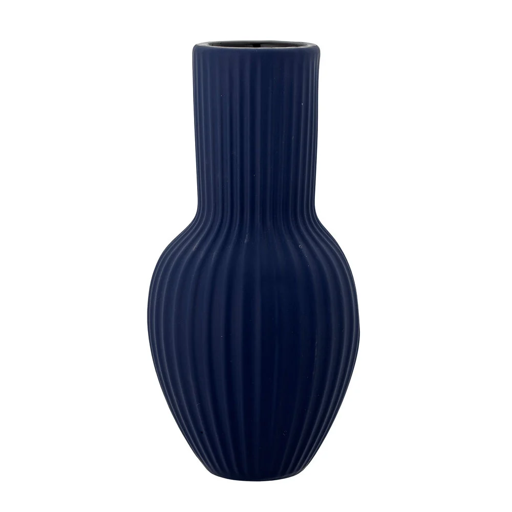 Bloomingville Christal Jarrón, Azul, Gres - Ahorro de Energí