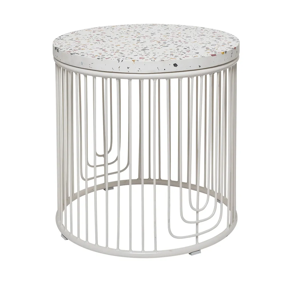Bloomingville Hood Sidedable, blanco, Fiberstone | Fácil Instalación