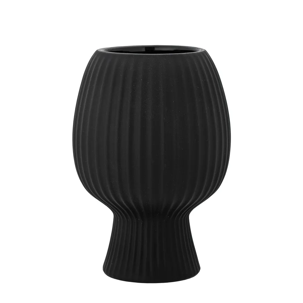 Bloomingville Jarrón Dagny, Negro, Gres de 2 x 3 Metros