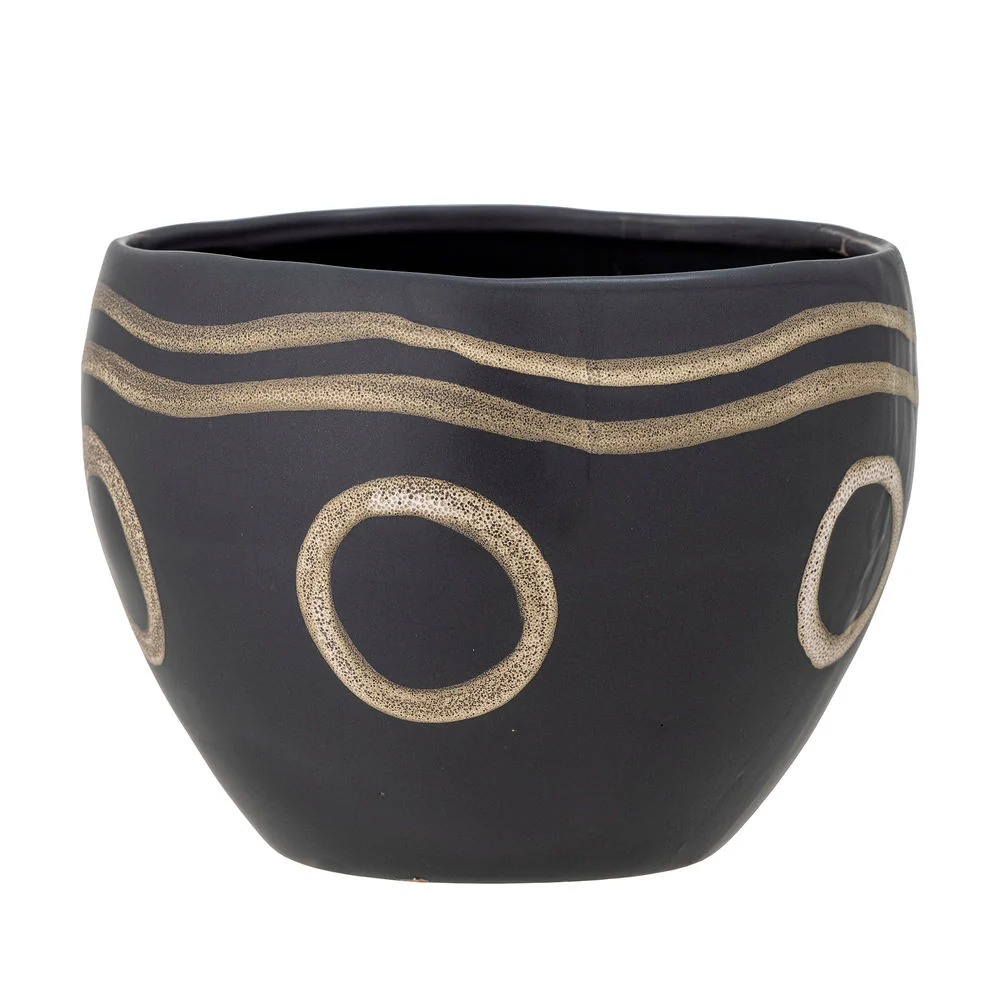Bloomingville Magnus Maceta, Negro, Gres con 5 Boquillas