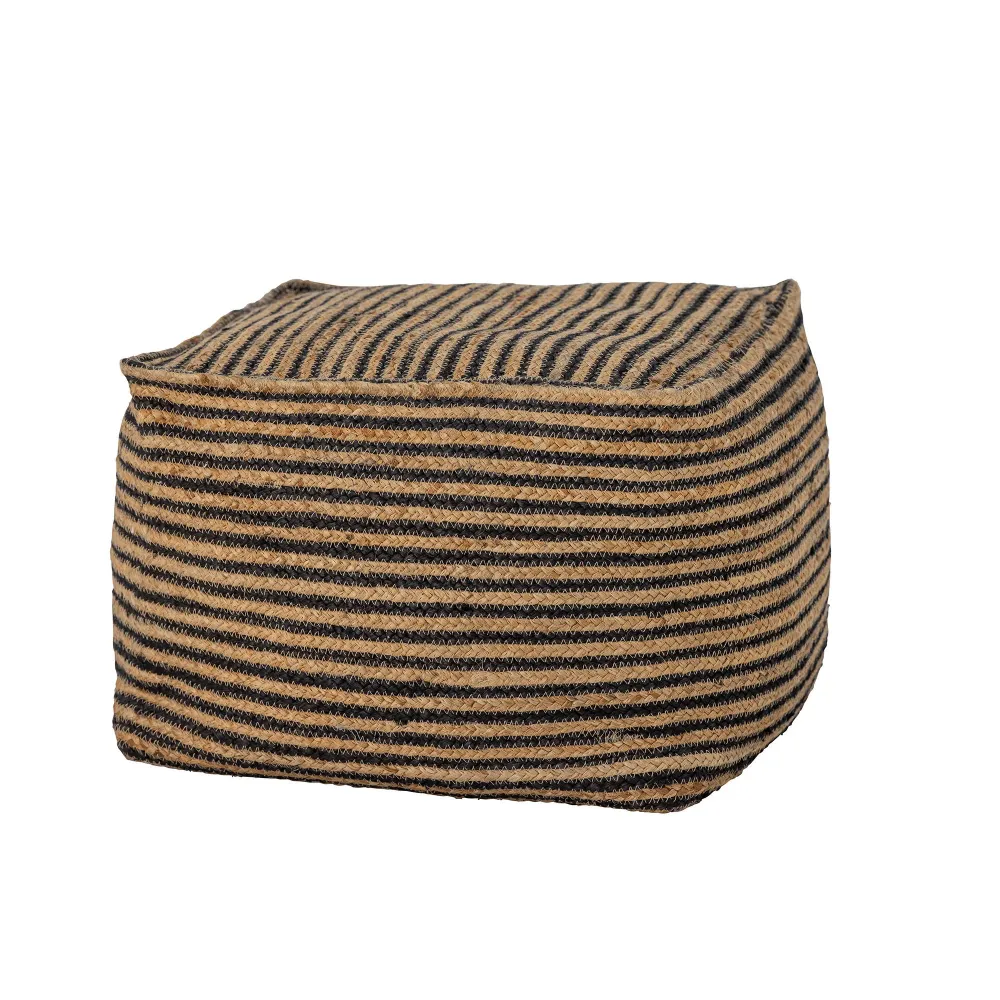 Bloomingville Nao Poef, Negro, Yute - Impermeable y UV Resistente