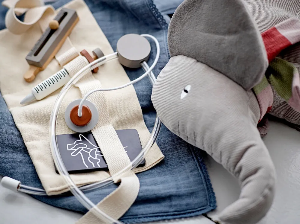 Bloomingville Peluche PORTÁTIL Ferdinand, gris, algodón