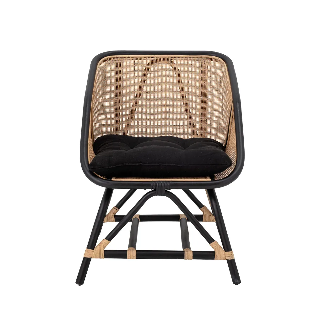 Bloomingville Silla Loue, Negro, Ratán Resistente la Intemperie