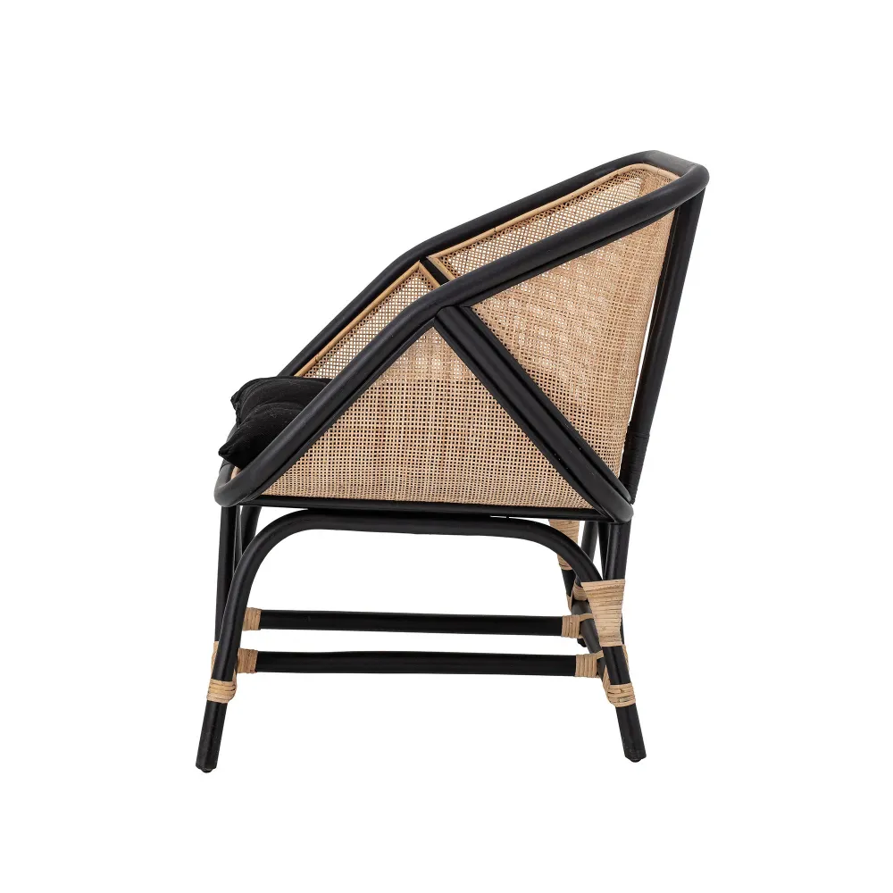 Bloomingville Silla Loue, Negro, Ratán Resistente la Intemperie