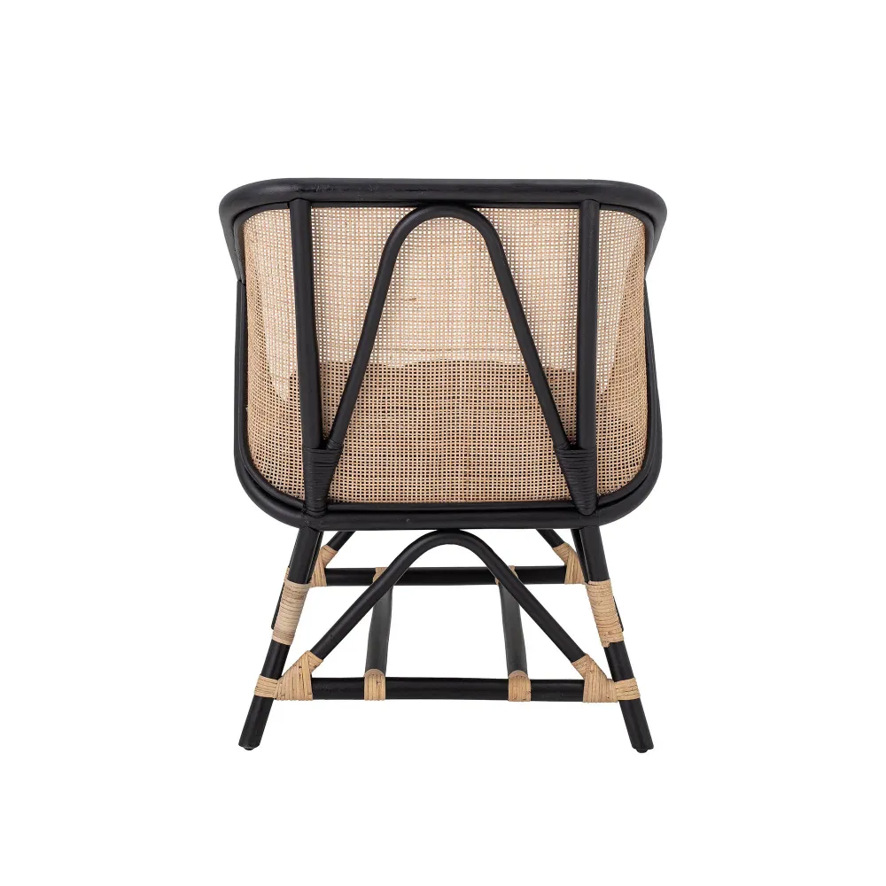 Bloomingville Silla Loue, Negro, Ratán Resistente la Intemperie