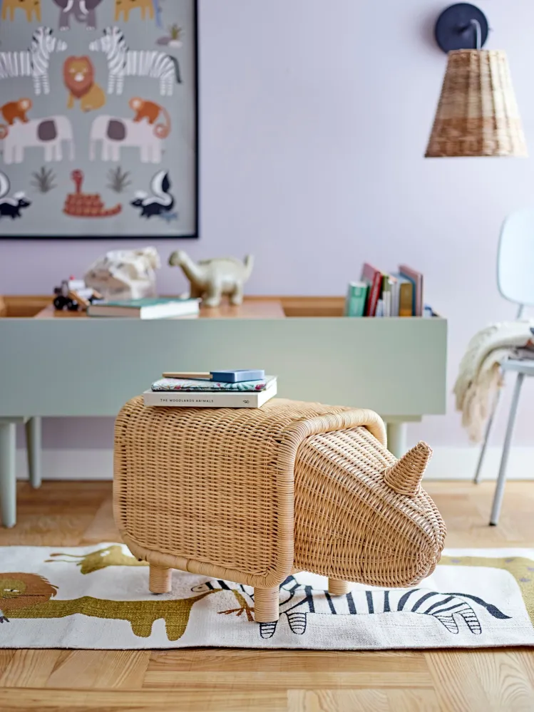 Bloomingville Thed Lámpara de pared, negro, ratán con Certificación IP65