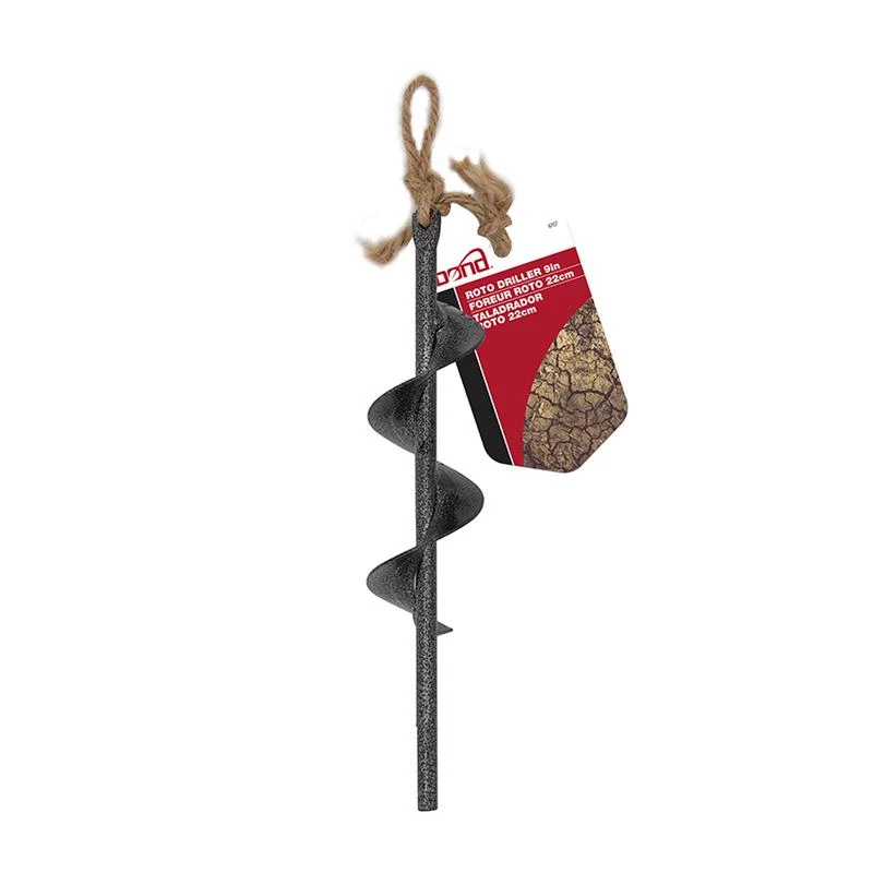 Taladro rotatorio con mango de acero negro Bond, barrena para tierra, herramienta manual para jardín y césped, 9 pulgadas...