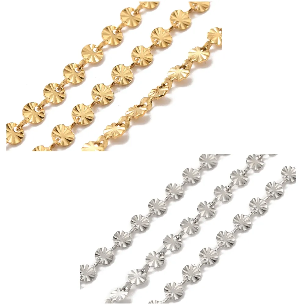 Cadena Flor, Stainless Acero, Cadena Set de 4 Piezas Dorado