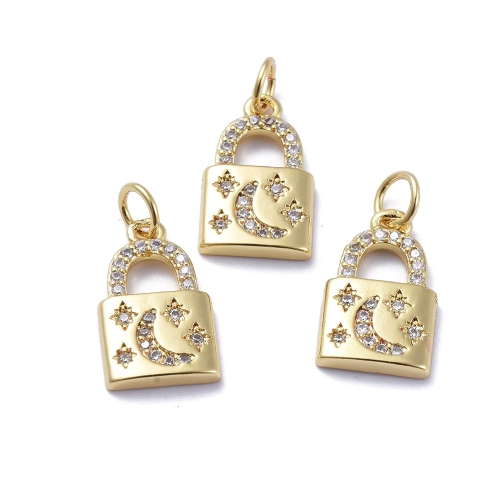 Candado, Luna, Enchapado, Charm, Pendant de 2 x 3 Metros