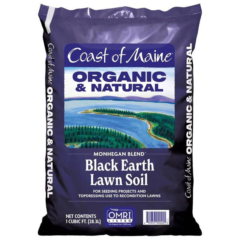 Tierra orgánica para césped Monhegan Blend de la costa de Maine, 1 pie cúbico Coast of Maine