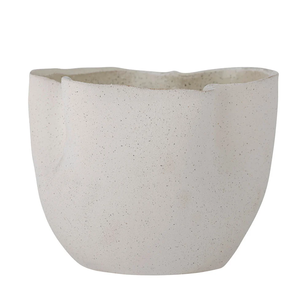 Cobertizo de Almacenamiento Bloomingville Sanam Maceta, Blanco, Gres