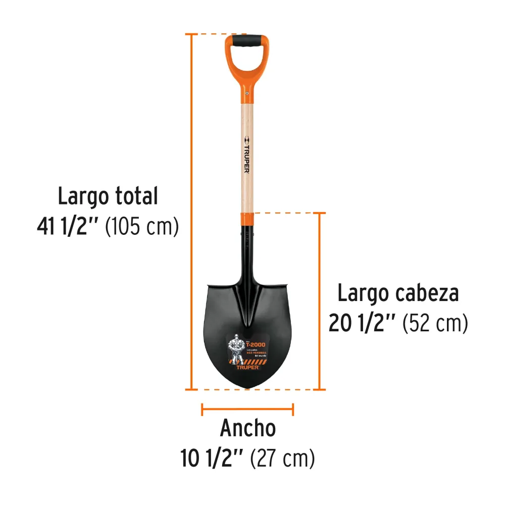 Cobertizo de Almacenamiento PALA REDONDA, TIPO COLOMBIA, # 4, MANGO "Y"