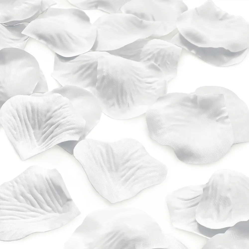 Confeti, pétalos de rosa blancos, 30 cm | Fácil Instalación