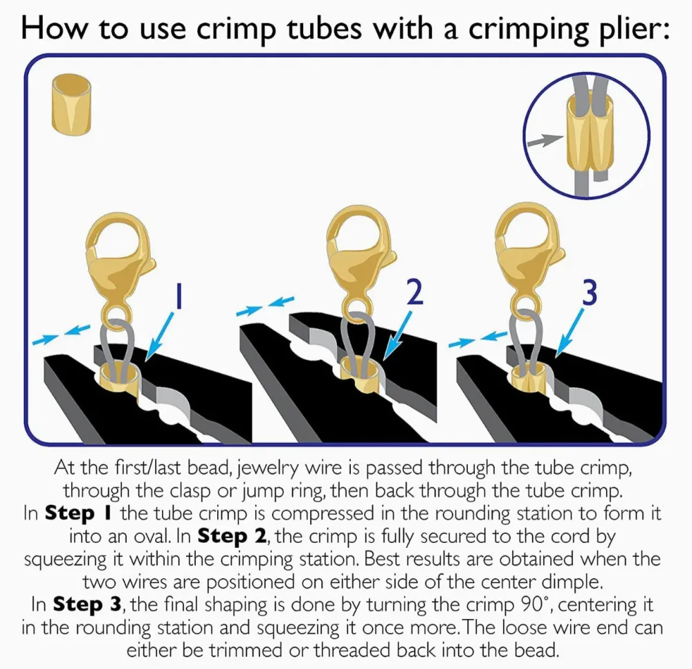 Crimp Tube, BeadSmith, Enchapado con Panel Solar Oro