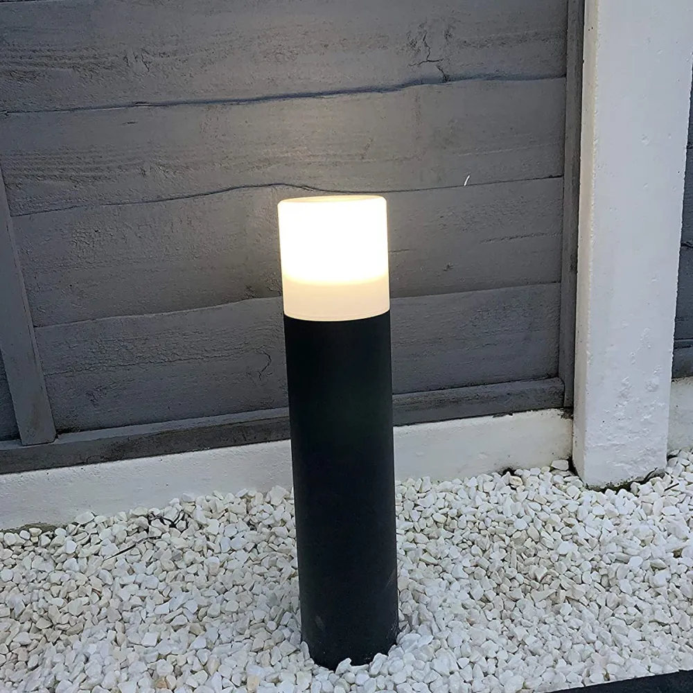 Césped Artificial Cgc lighting Poste exterior, bolardo, iluminación de caminos, gris, mediano