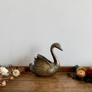 Cygne en laiton antiguo