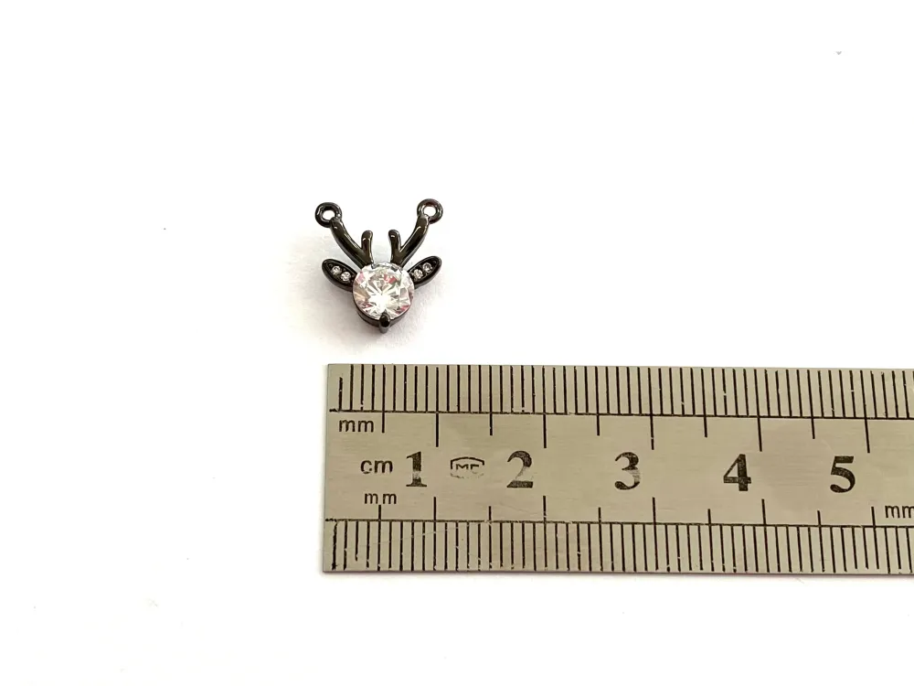 Deer, Ciervo, Enchapado, Colgante Baterí Recargable Negro