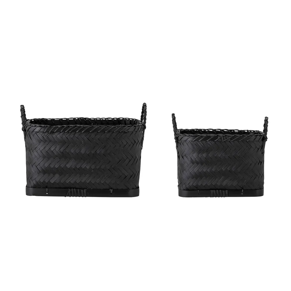 Ecológico y Sostenible Bloomingville Carmil cesta, negro, hierba de mar