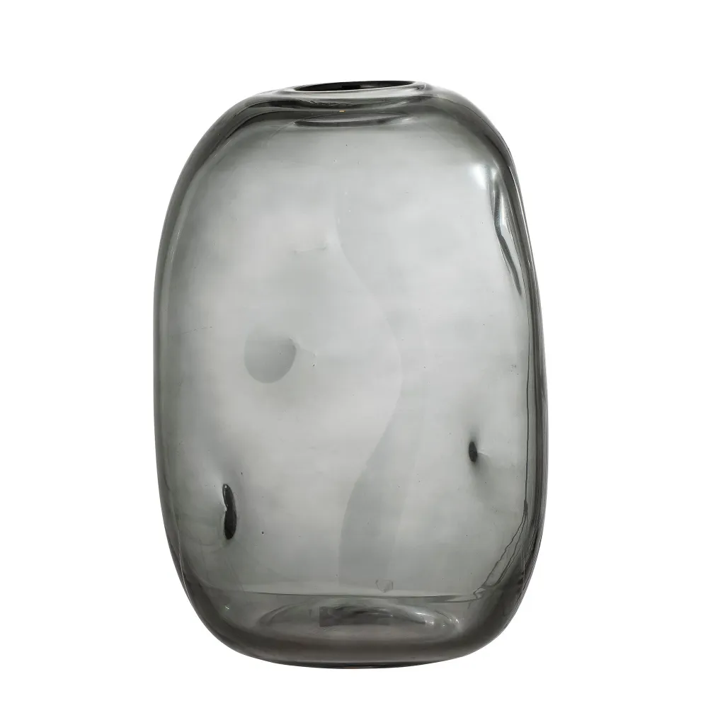 Ecológico y Sostenible Florero Bloomingville Vinda, gris, vidrio