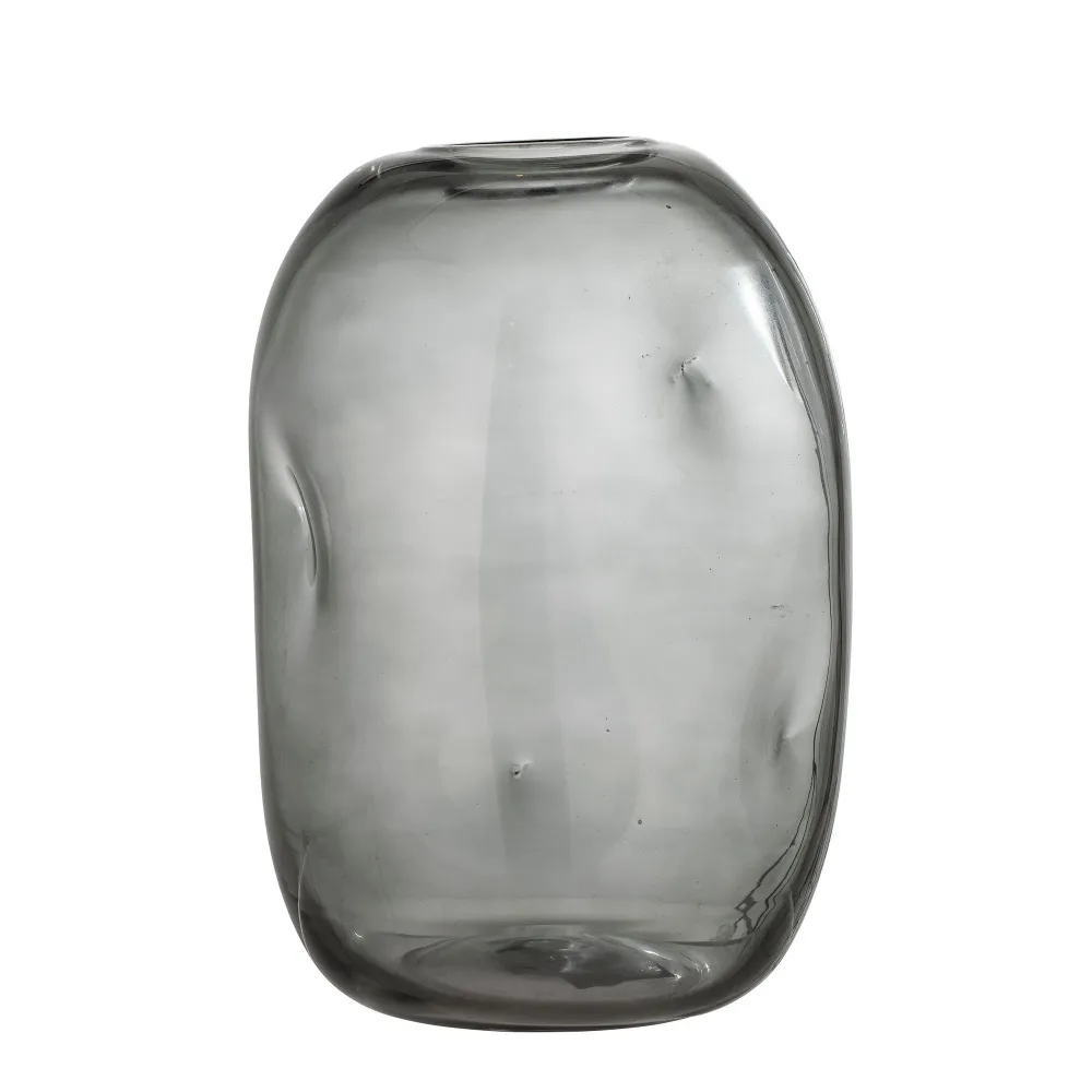 Ecológico y Sostenible Florero Bloomingville Vinda, gris, vidrio