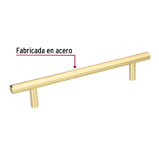 Ecológico y Sostenible Jaladera, latón luminoso, estilo Cilindro, 160 mm