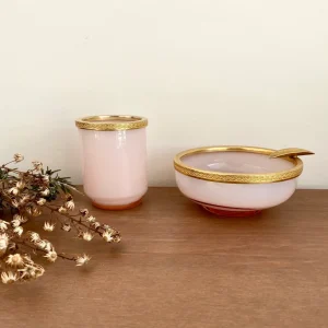Ensemble cendrier en opaline rose - Impermeable y UV Resistente