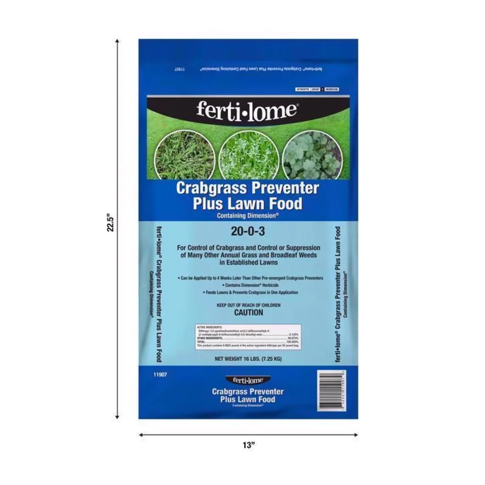 Fertilizante preventivo contra el pasto de cangrejo Ferti-Lome para todo tipo de césped, 5000 pies cuadrados