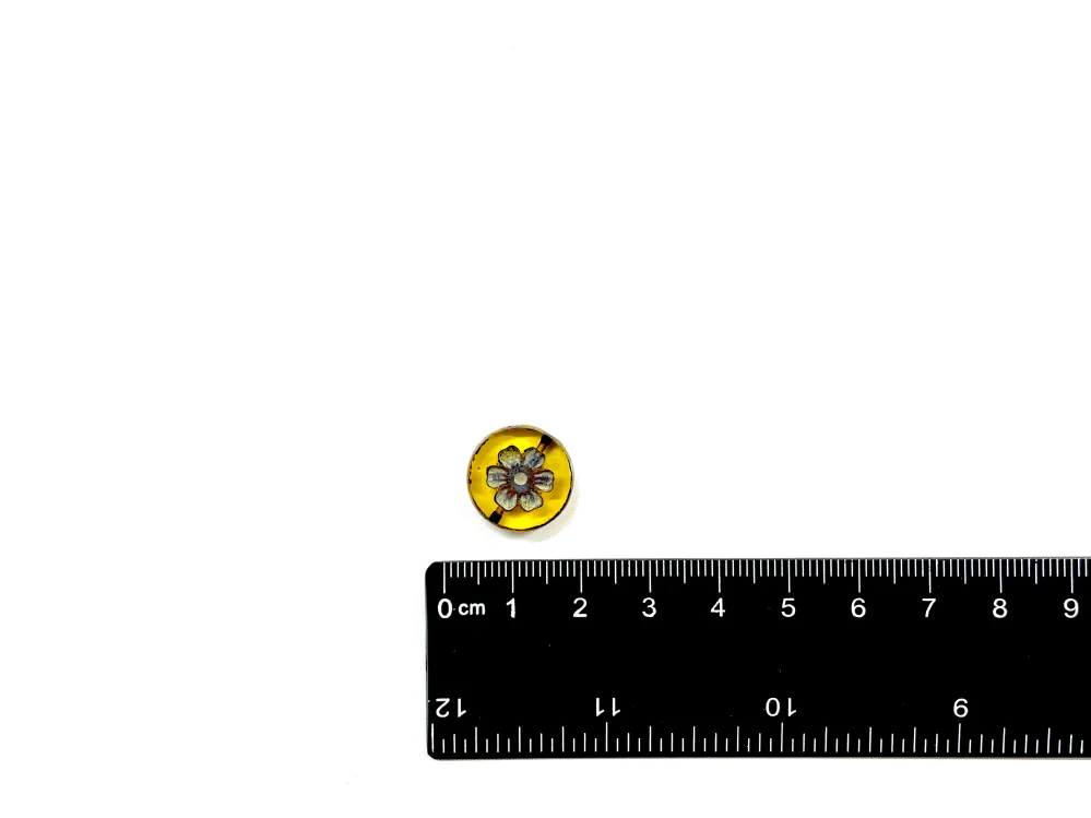 Flor, Cristal Checo, 15mm, Beads Set de 4 Piezas