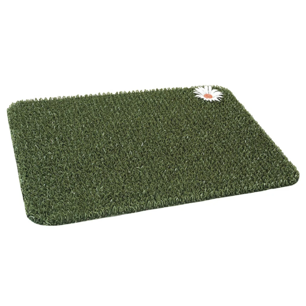 Alfombrilla para puerta de césped artificial Green Daisy de GrassWorx Clean Machine de 18 de ancho x 24 de largo