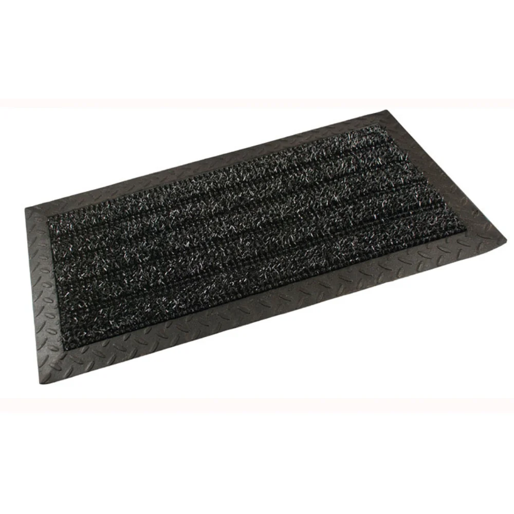 Alfombrilla para puerta de césped artificial negra GrassWorx Clean Machine de 18 de ancho y 34 de largo