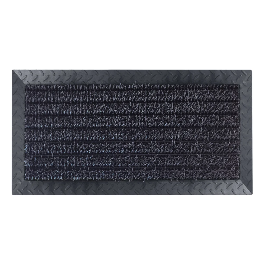 Alfombrilla para puerta de césped artificial negra GrassWorx Clean Machine de 18 de ancho y 34 de largo