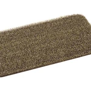 Felpudo de césped artificial para alto tráfico GrassWorx de 18 de ancho por 30 de largo en color topo