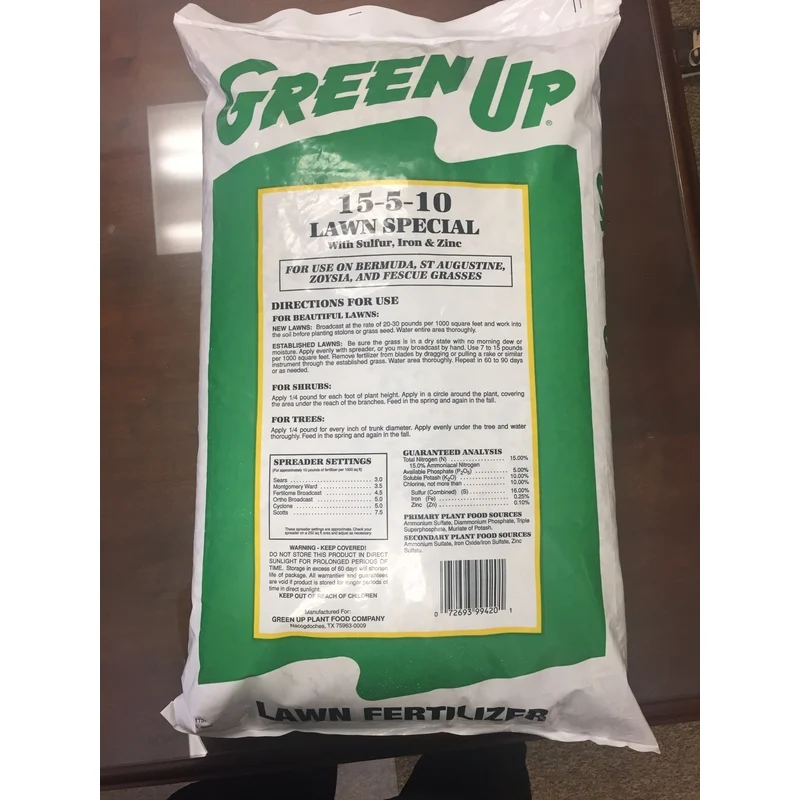 Fertilizante para césped Green-Up 15-5-10, 10 000 pies cuadrados, gránulos, 40 lb. Green Up