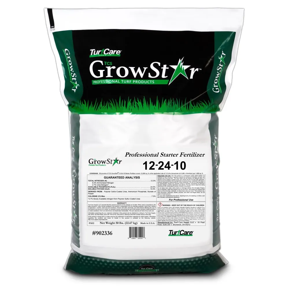 Fertilizante inicial para césped GrowStar 12-24-10 para todo tipo de césped, 6000 pies cuadrados