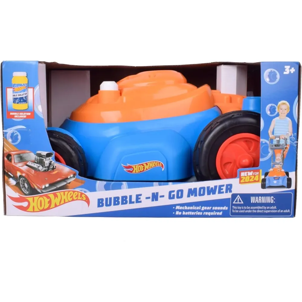 Cortadora de césped Hot Wheels Bubble N Go azul/naranja