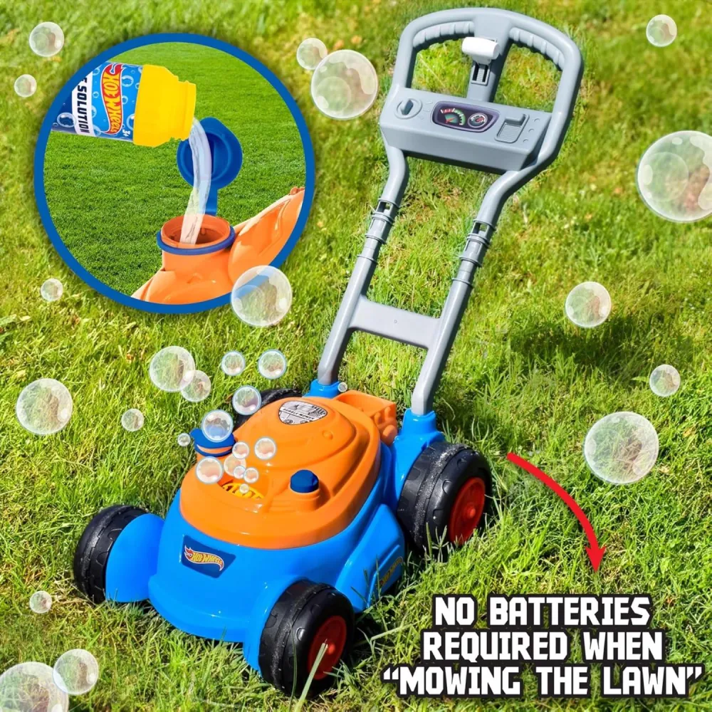 Cortadora de césped Hot Wheels Bubble N Go azul/naranja