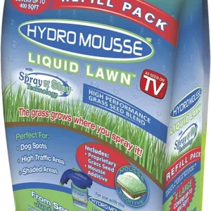 Hydro Mousse - Césped líquido, semillas de césped de festuca fina, sol pleno, bolsa de repuesto de 2 lb