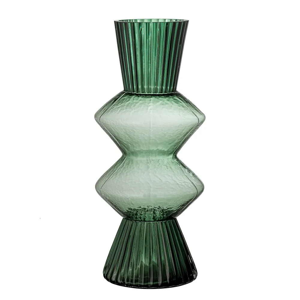 Iluminación Solar Bloomingville Davine Jarrón, Verde, Vidrio