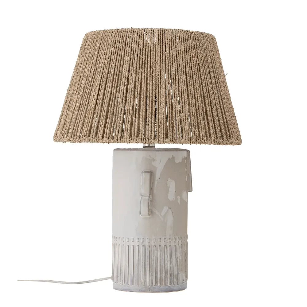 Iluminación Solar Bloomingville Lámpara de Mesa Rama, Blanco, Gres