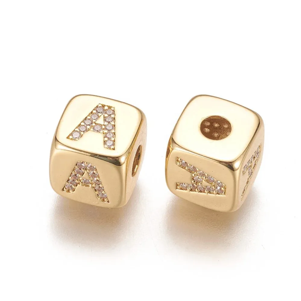 Inicial, Cubo, Beads, Enchapado 18k con 5 Boquillas