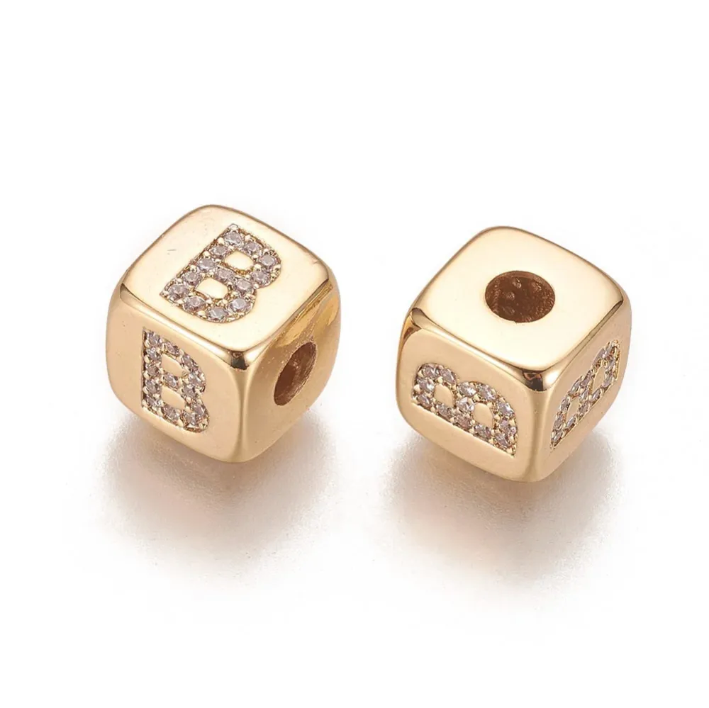 Inicial, Cubo, Beads, Enchapado 18k con 5 Boquillas