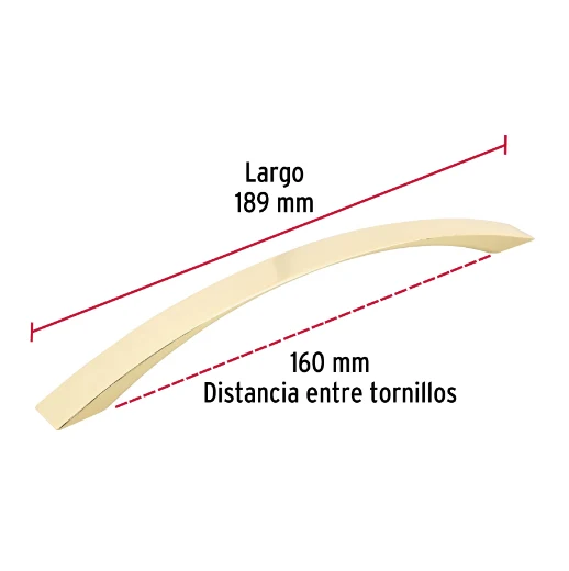 Jaladera, latón brillante, estilo Innovador, 160 mm