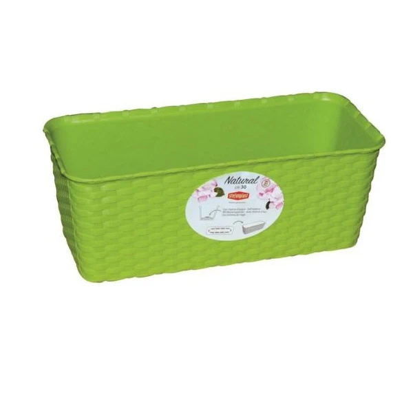 Jardinera, 30 x 13 x 11 cm, color verde manzana - Impermeable y UV Resistente