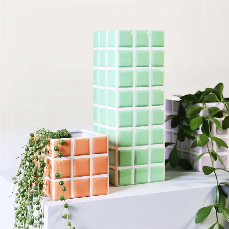 JARRÓN - & klevering, Tile Verde con 5 Boquillas