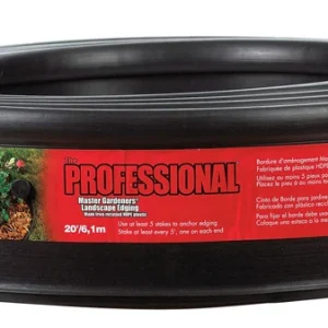 Borde de césped de plástico negro Master Mark de 20 pies de largo y 4,5 pulgadas de alto
